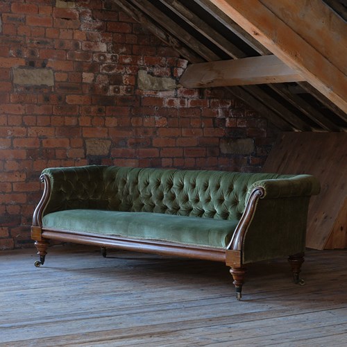 Antique Early Victorian Walnut Country House Sofa C1840