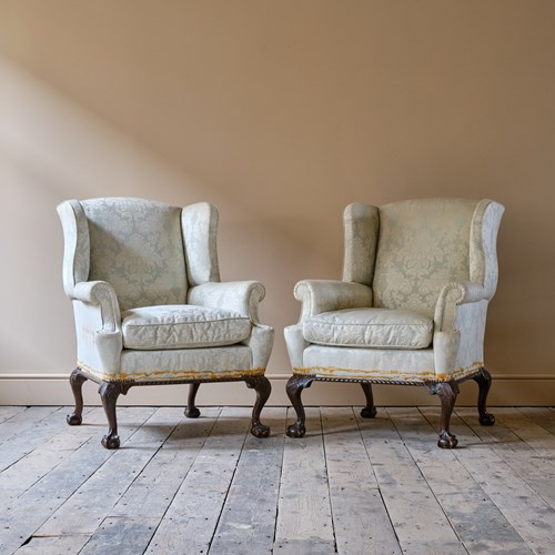 Pair Of C1940's Wingback Armchairs
