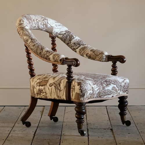 Hindley & Sons Walnut Armchair C1850