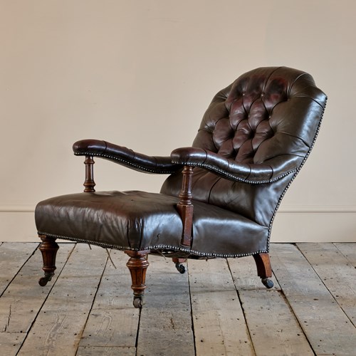 19Th Century Howard Style Open Armchair