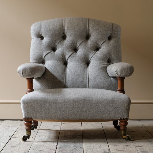 19Th Century Howard & Sons Open Armchair