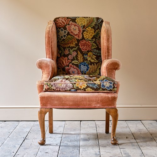 Antique Early 20Th Century Wingback Armchair