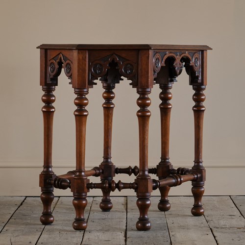 19Th Century Gothic Oak Side Table