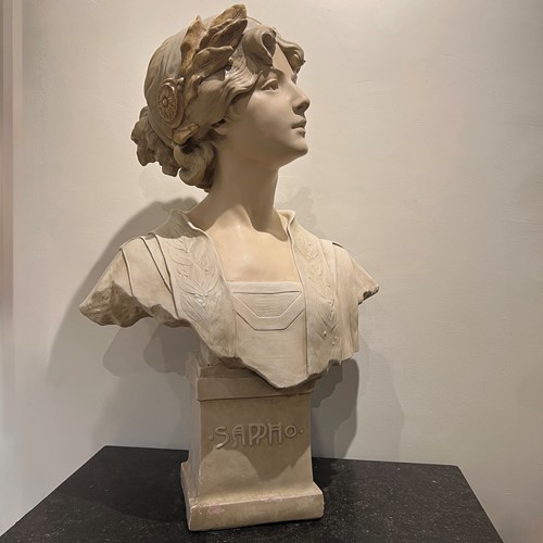 Large Art Nouveau Bust Of Sappho By H. L. Bläsche, Circa 910–1920