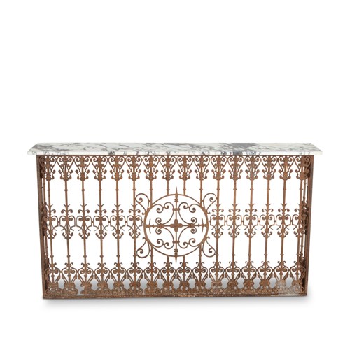 19Th Century French Wrought Iron Console