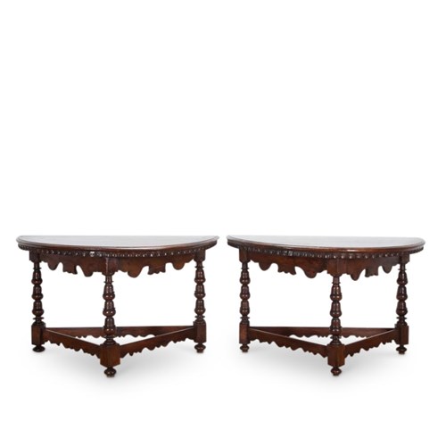 Pair Of Italian 18Th Century Walnut Console Tables