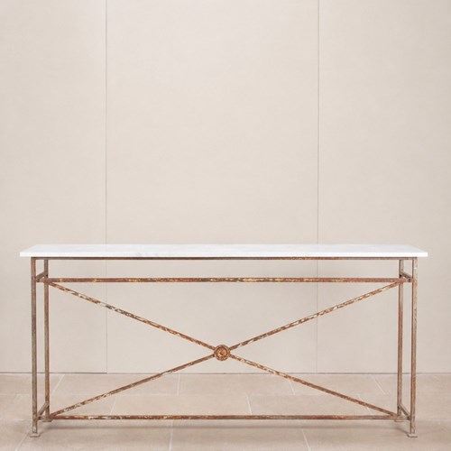 19Th Century French Cast Iron Console Table