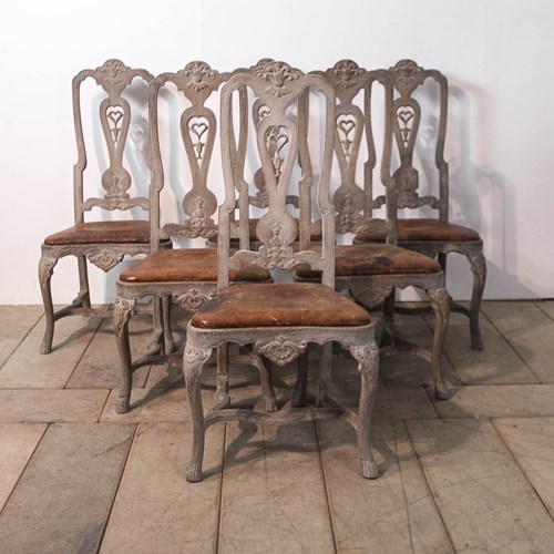 Set Of Six 19Th Century French Stylish Dining Chairs