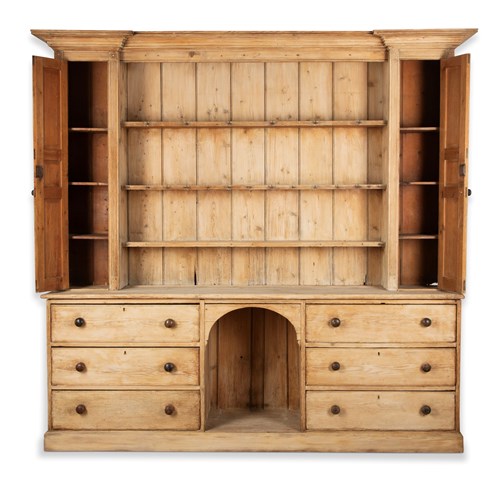 Large 19Th Century English Pine Dresser