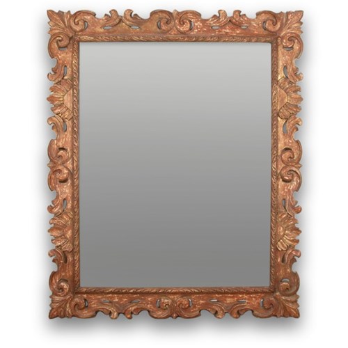 Large 18Th Century Italian Carved Mirror