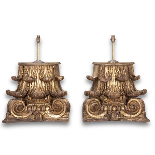 Pair Of 19Th Century Corinthian Table Lamps