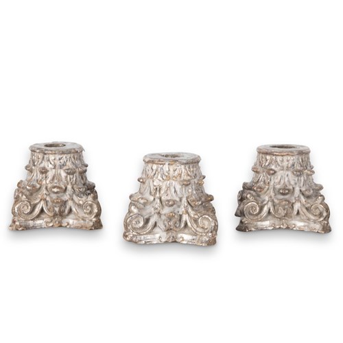 Set Of Three 19Th Century Corinthian Column Candle Stands