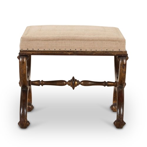 19Th Century French Walnut Stool