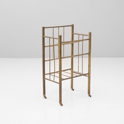 Mid-Century Brass Magazine Rack