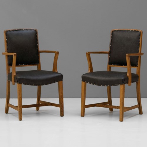 Pair Of Oak Armchairs