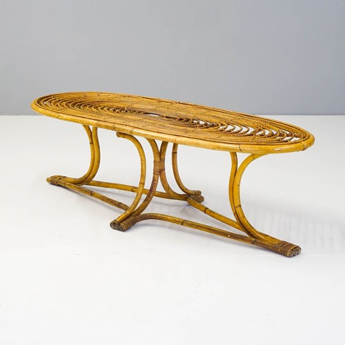 Stylish Mid-Century Bamboo Coffee Table