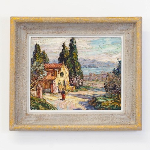 Textured Impressionist Landscape Oil Painting Of T
