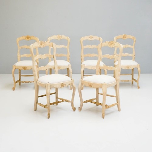 Set Of Six Oak Cafe Chairs