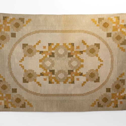 Large Vintage Swedish Kilim