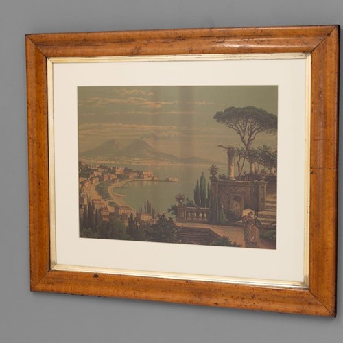 Coloured Bay Of Naples Print