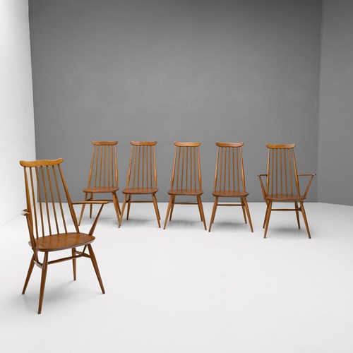 Set Of Six Ercol Goldsmith Dining Chairs
