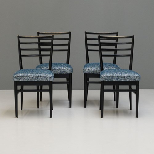 Set Of Four Ebonised Dining Chairs