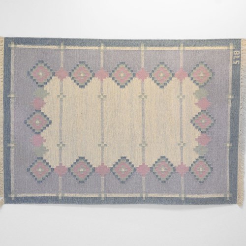 Mid-Century Swedish Carpet Signed BLS