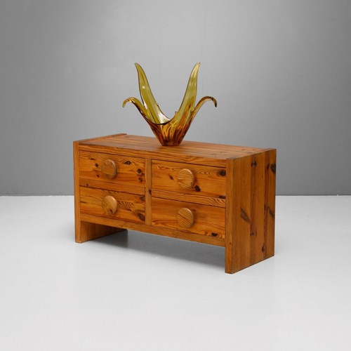 Low Pine Chest Of Drawers