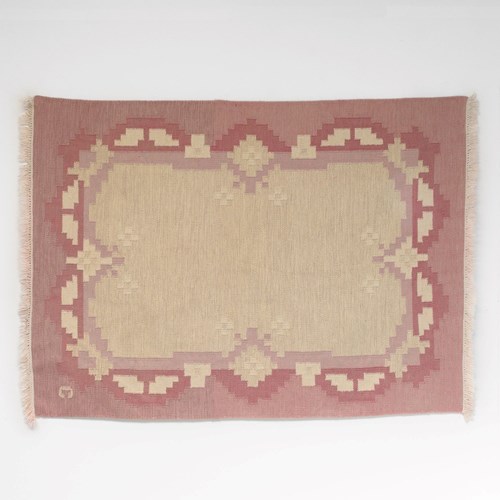 Mid-Century Swedish Kilim Signed C