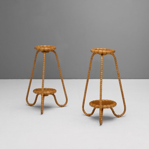 Pair Of Mid-Century Plant Stands