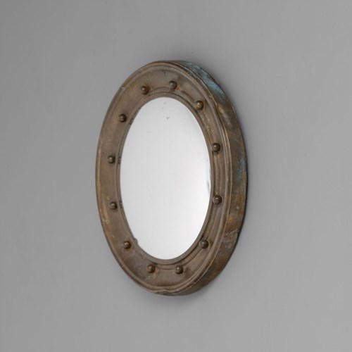 Small Brass Framed Convex Mirror