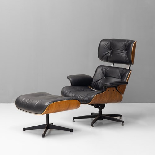 Mid Century Modern Vintage Eames Style Lounge Chair And Ottoman By Selig