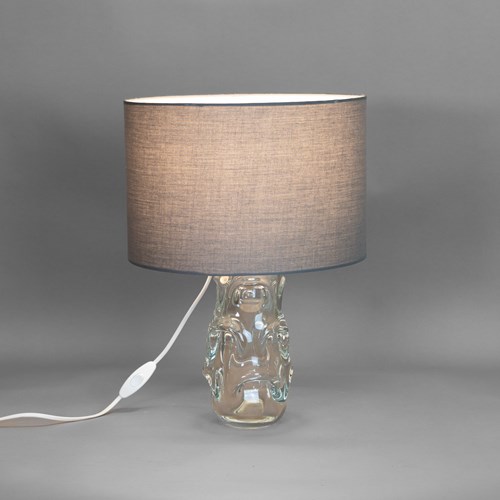 Mid-Century Glass Table Lamp