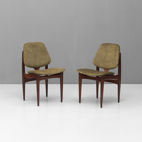 Pair Of Mid-Century Teak Side Chairs