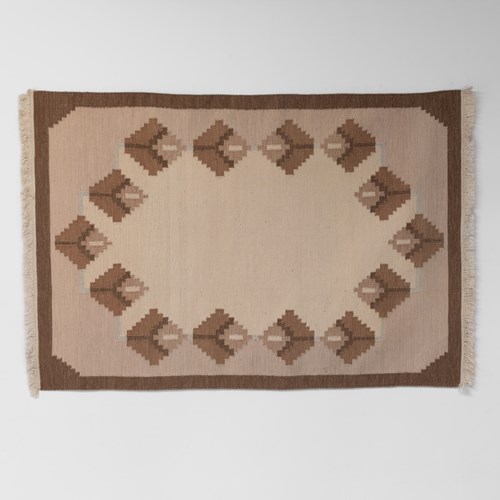 Mid-Century Swedish Kilim In Browns
