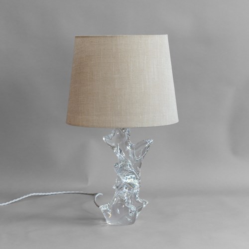 Mid-Century Glass Table Lamp