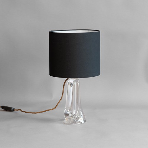 Mid-Century Clear Glass Table Lamp