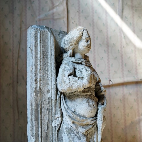 15Thc French Caen Limestone Architectural Carving