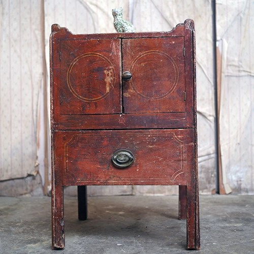 George III Painted Pine Bedside Commode C.1780