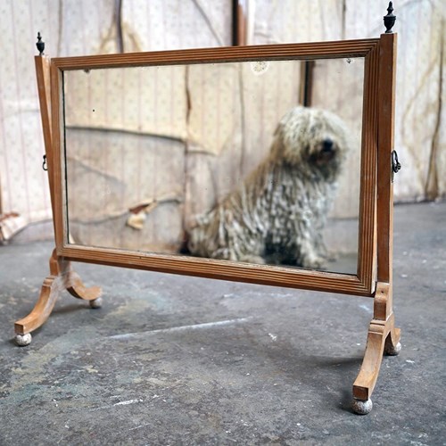 Late 19Thc Bleached Maple & Parcel-Gilt Dressing Mirror C.1890