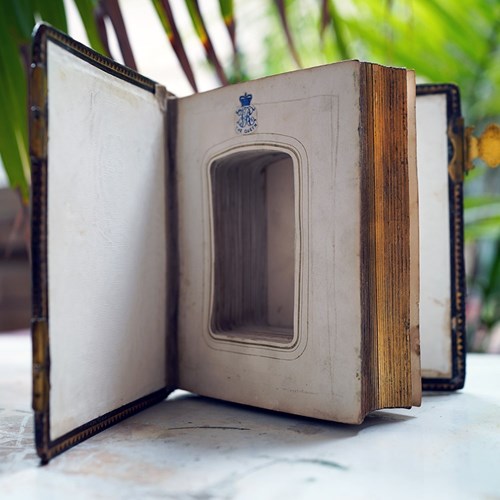 Mid-Victorian Leather & Brass Book Safe C.1870