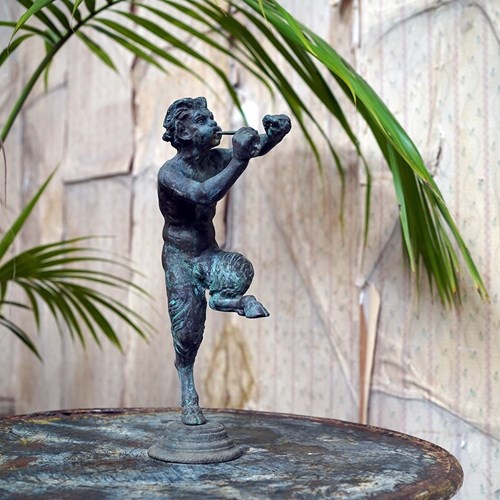 Early 20Thc Bronze Figure Of A Dancing Satyr Or Pan C.1900-20