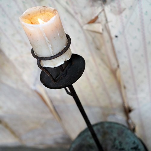 George III Wrought Iron Candle Pricket Stand C.1800
