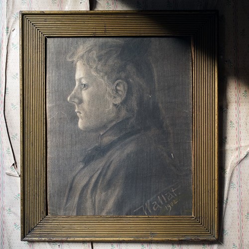 Charcoal Portrait Study of a Young Lady c.1902