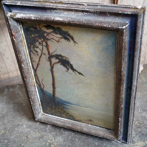 Large Early 20Thc Oil On Canvas Of A Coastal Landscape C.1900-20