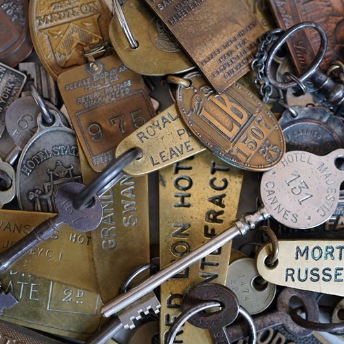 The Lost Keys; A Group Of Thirty-Seven Early 20Thc Hotel Keys C.1920-50