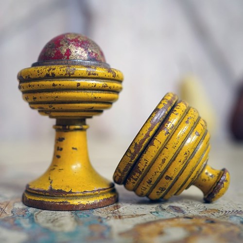 Late 19Thc Painted Treen ‘Disappearing Ball’ Magic Trick C.1900