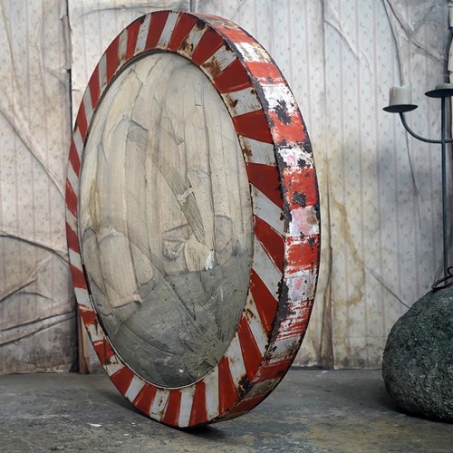 Large Mid-20Thc Czech Convex Railway Mirror C.1950-60