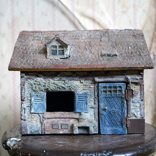 Early 20Thc Scratch-Built Folk Art Model Of Farmhouse C.1920