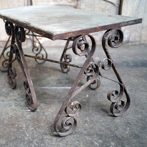 Late 19Thc French Iron & Marble Pâtisserie Table C.1900